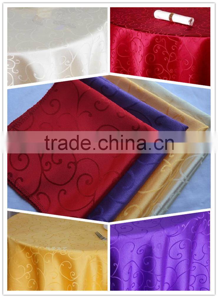 Brown jacquard square table cloth for hotel restaurant weddings