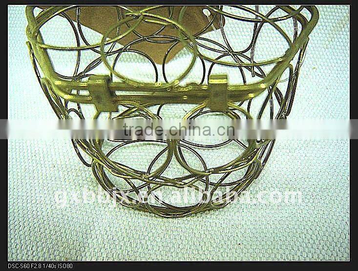 Gold hexagonal wire woven extensions storage case with lid