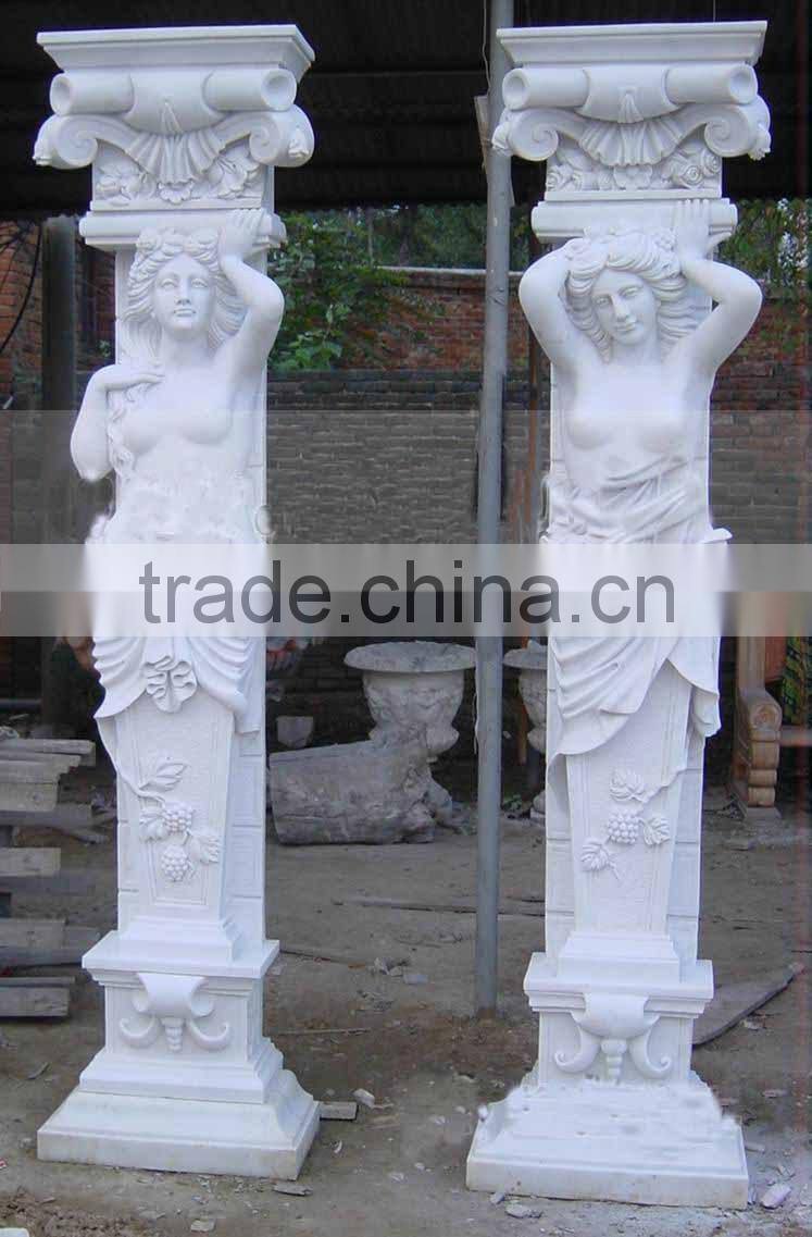 European baby angel stone pillar used for decorative