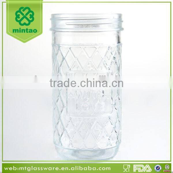 Fashioned cheap 750ml mason jar with lid and straw