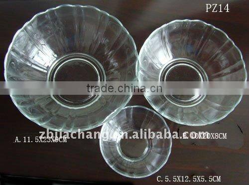 machine made clear glass bowl for food