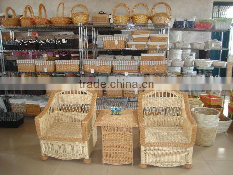 natural material wicker wowen household sofa with elegant lining (factory provide)