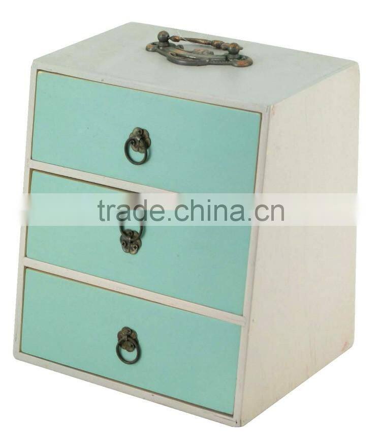 3 Drawers MDF Wooden Custom Girls Jewelry Storage Box