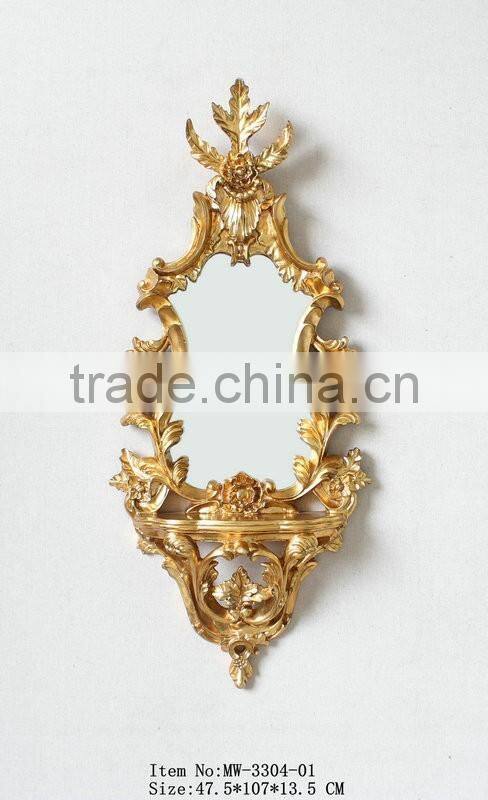 Gold Living Room Furniture Wall Panel With Silver Mirror For Interior Decor