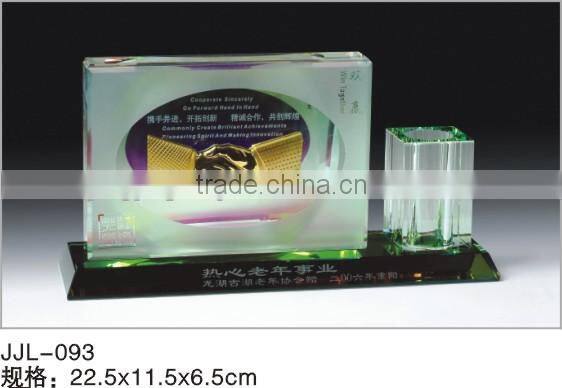High Quality Promotional Cheap Crystal Creative Office Gifts With Pen Holder