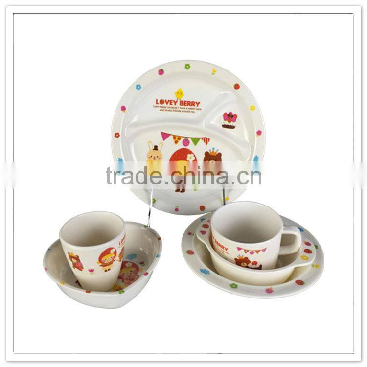 BPA free kids printing baby dinner used plastic children set