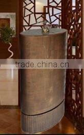 small ball shape fiber glass water fountain with rattan base