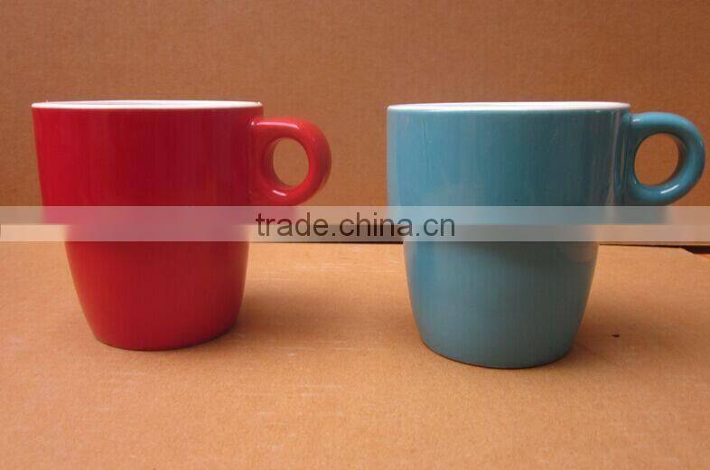 Stoneware stackable coffee mug with custom logo design