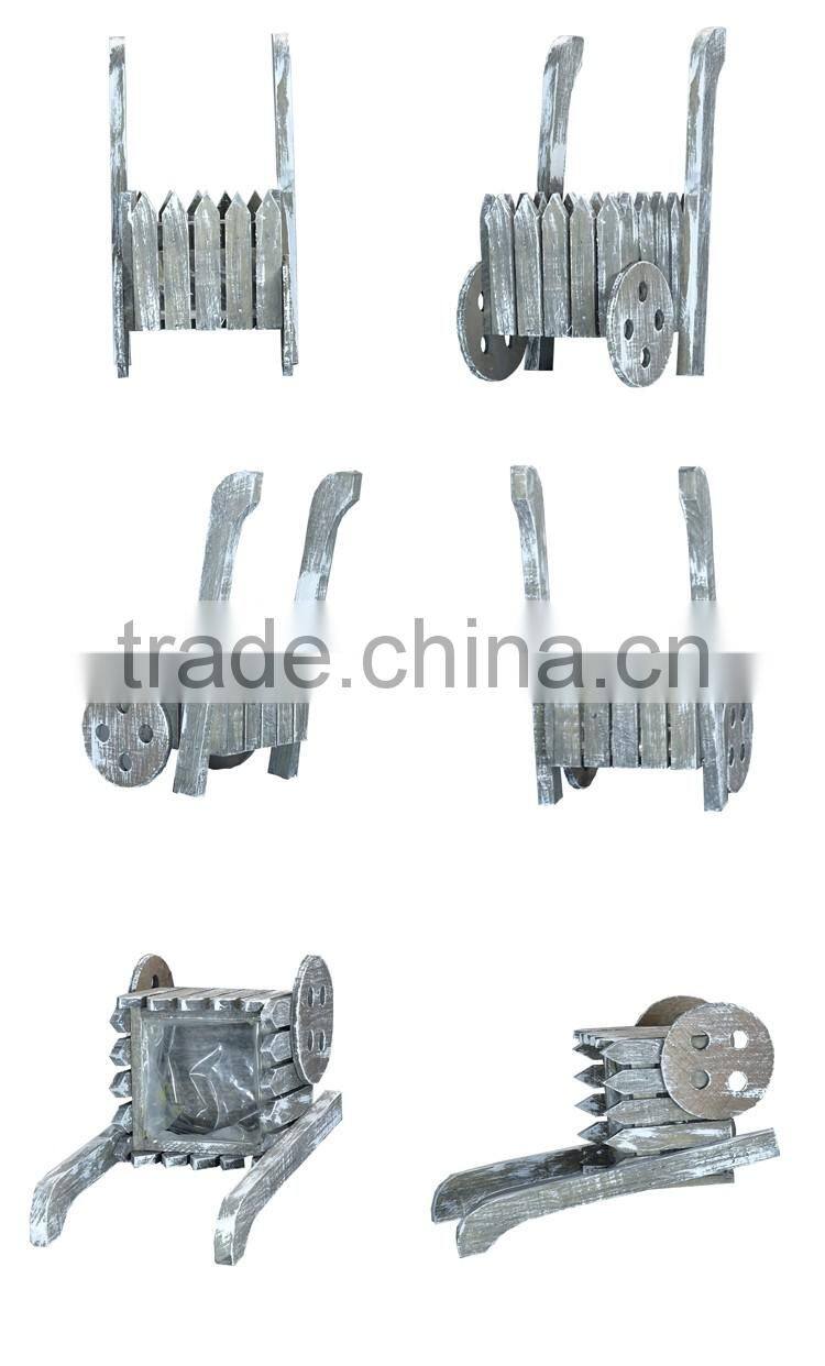 Home Decration Indoor Wooden Carts for Flower