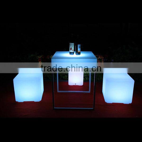 outdoor and garend square shape led leisure coffee table