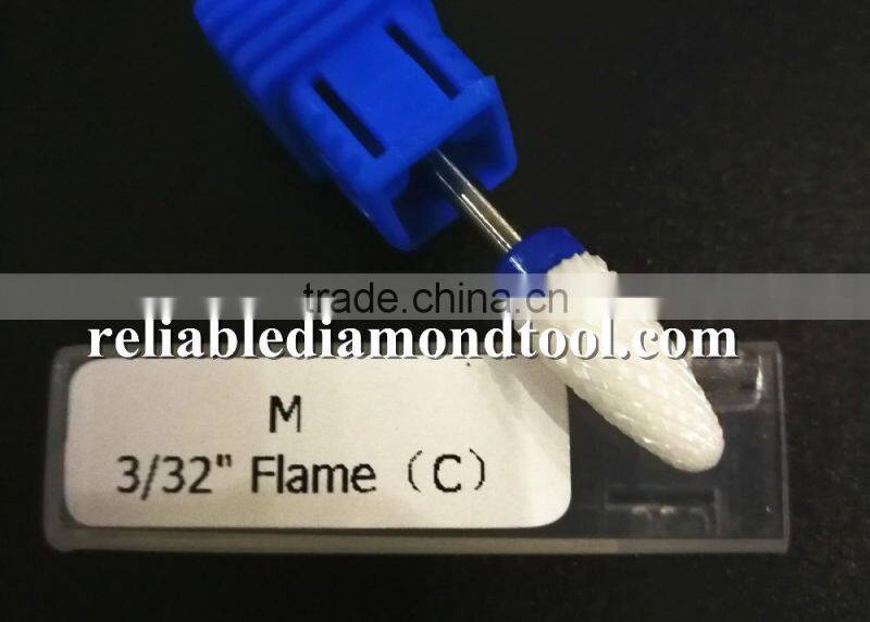 Shank Diameter 2.3mm Fine Type FCeramic Burr For Nail 1 Piece Huaxing Flame Head Huaxing Head Diameter