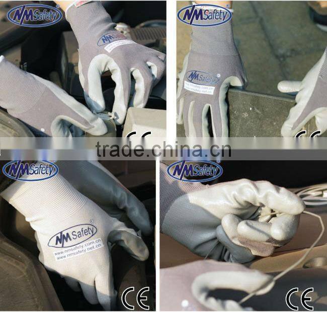 NMSAFETY black nitrile knitted hand gloves / oil resistant glove