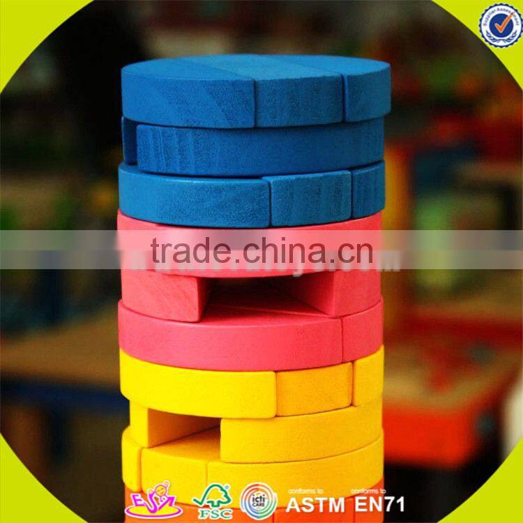 wholesale colorful baby stacking blocks wooden promotional bricks toy top fashion wooden baby stacking blocks toy W13D119