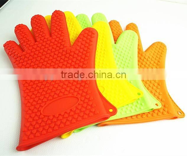 11030 Silicone Heat Resistant Grilling BBQ Gloves for Cooking, Baking, Smoking & Potholder