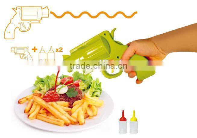 3pcs high quality food grade plasitc sauce gun for condiment