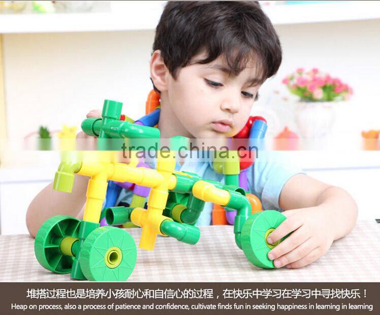 Intubate colorful building blocks bottled plastic pipe type blocks educational toys