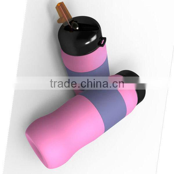 Eco-friendly soft silicone refillable water bottle