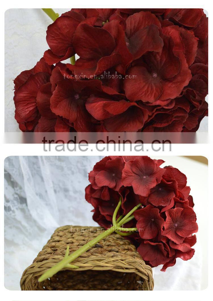 big hydrangea silk flower heads indoor wedding decoration low moq
