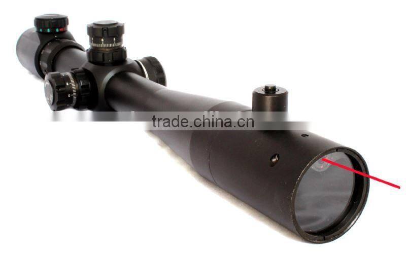 Erains Tactical Optics M14 4-14X40+R rifle scope of red green Mil-Dot Reticle with front inside red laser for Hunting Riflescope