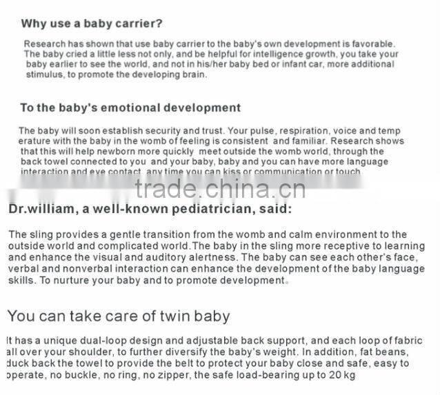 Safe and Comfortable Organic baby sling carrier