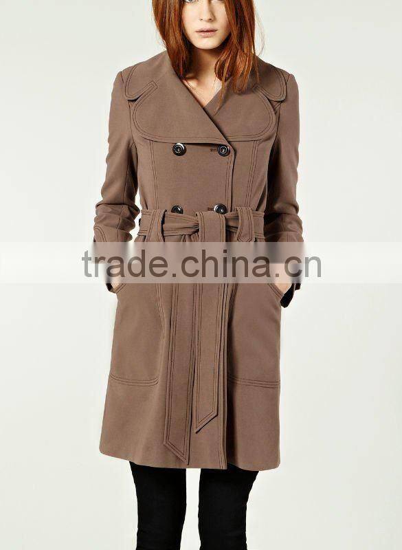 12C003 hot selling lady fashion trench coat