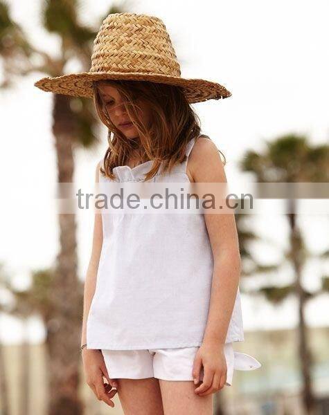 Hot sale 100% cotton sleeveless girl tops