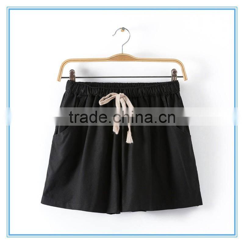 Wholesale Women Summer Beach Girl Cotton Linen Shorts 15 Colors Plus Size