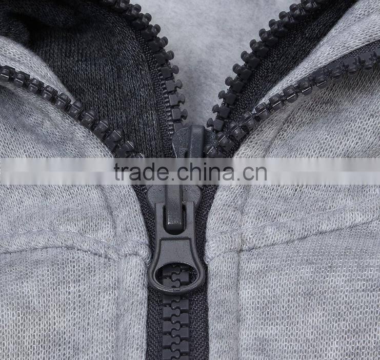 Wholesale zipper up Men Plain hoodies