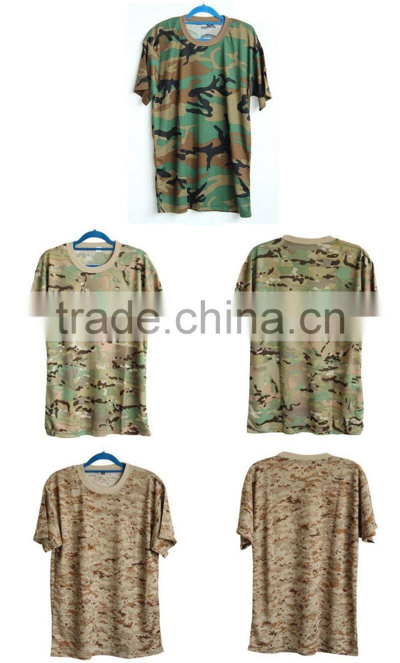 Hot sale men tactical 100% cotton camo t shirt Summer t shirts work shirts multi color fashion camo t-shirts