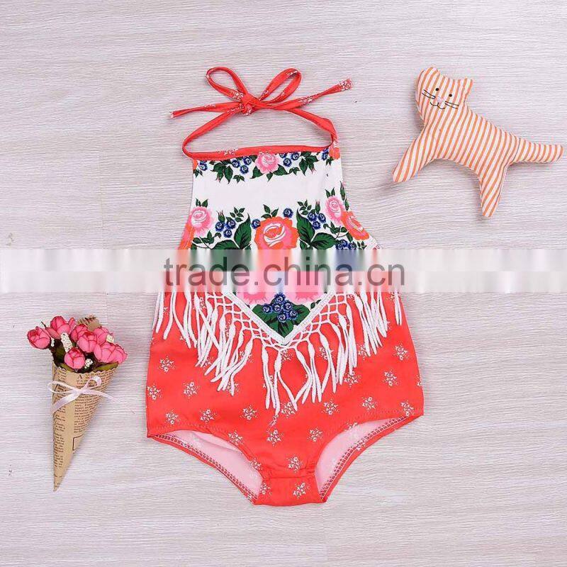S60683B 2017 Baby flower cotton climbs the short-sleeved summer clothes Chinese styles suits
