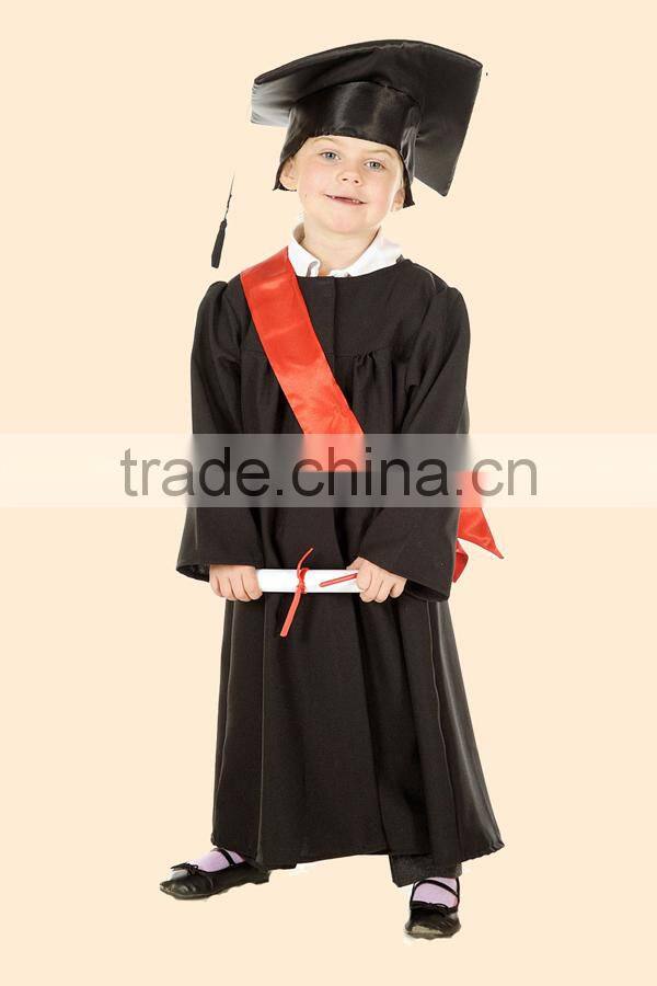 black graduation gown child, children graduation gown, kindergarten graduation gown