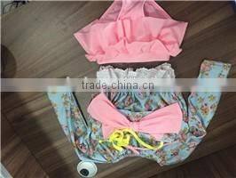 Children swimsuit three-piece floral bikinifloral bikini girls swimwear