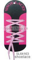 Pink plastic tip waxed flat shoe laces