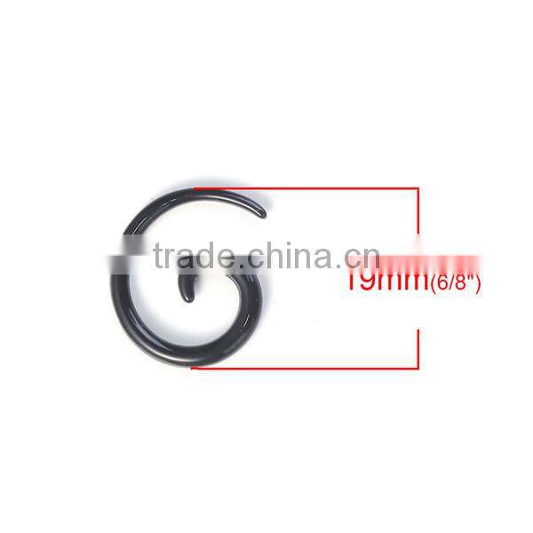 2mm Acrylic Ear Stretcher Expander Spiral Black Ear Piercing Ear Tapers