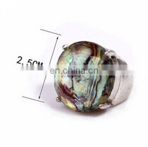 Fashion New High Quality Delicate Colorful Abalone Shell Women's Alloy Finger Ring