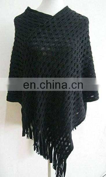 fashional pretty popular soft warm ladies knit poncho