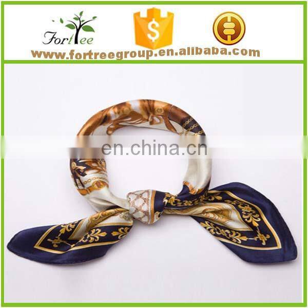 ladies' custom logo satin bandana women's stylish scarf for adults promotional customized imitated silk bandana