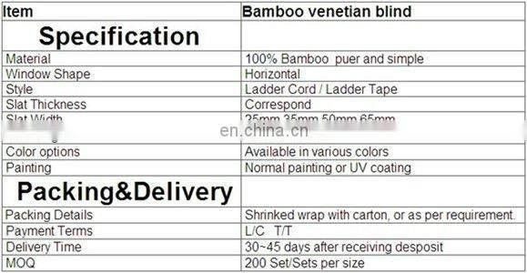 Bamboo venetian blind system window blind