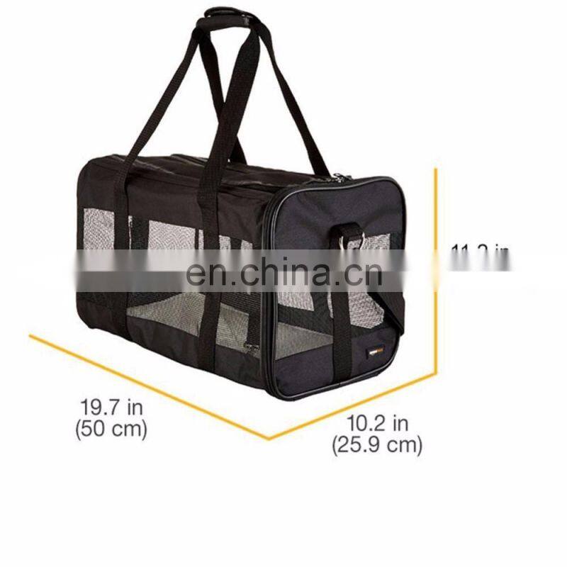 High Quality Black Mesh Soft-Sided Travel Pet Carrier