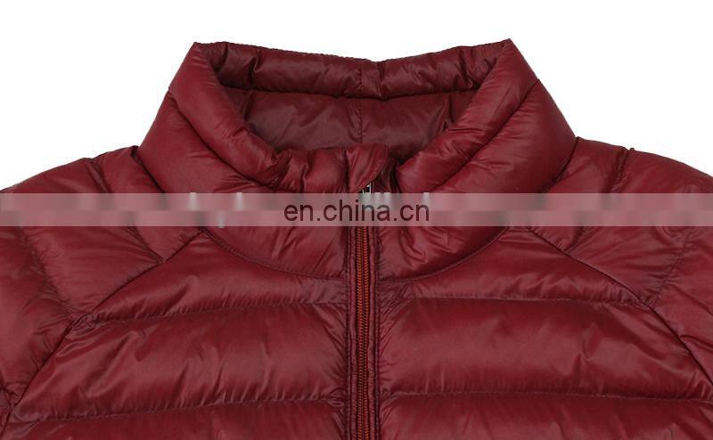 100% polyester filling red custom winter nylon padding jacket for men