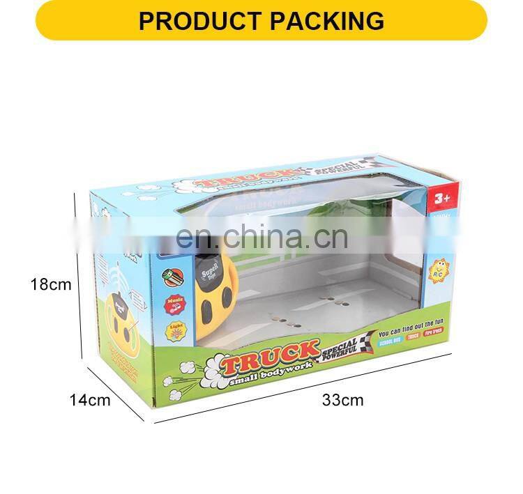 New product 4 channel remote control plastic rc toys construction toy truck with light & music