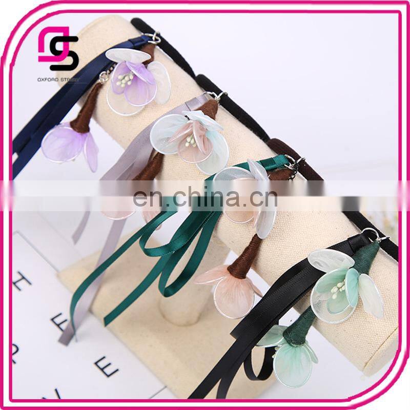New Wholesale Decorative Floral Elastic Hair Tie Accessories Girls Korean Headdress