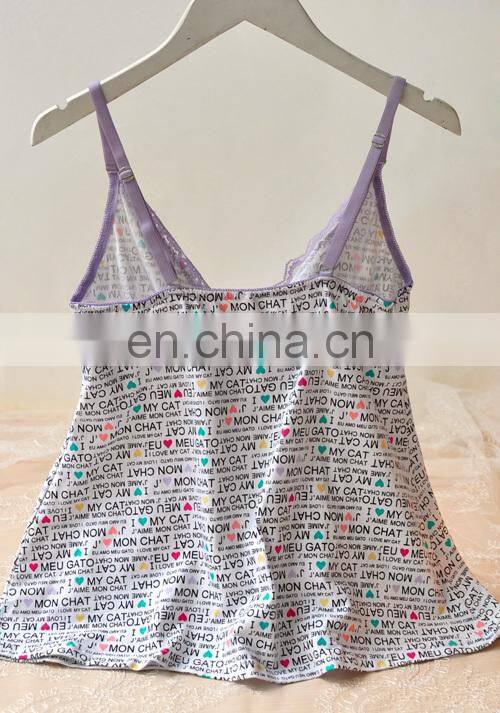 2015 nifty and sexy underwear set/cotton top set/chemise