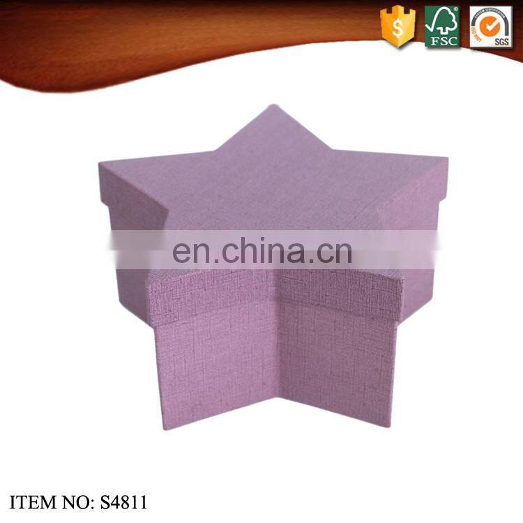 Special design star shape mini paper gift packaging box with lid