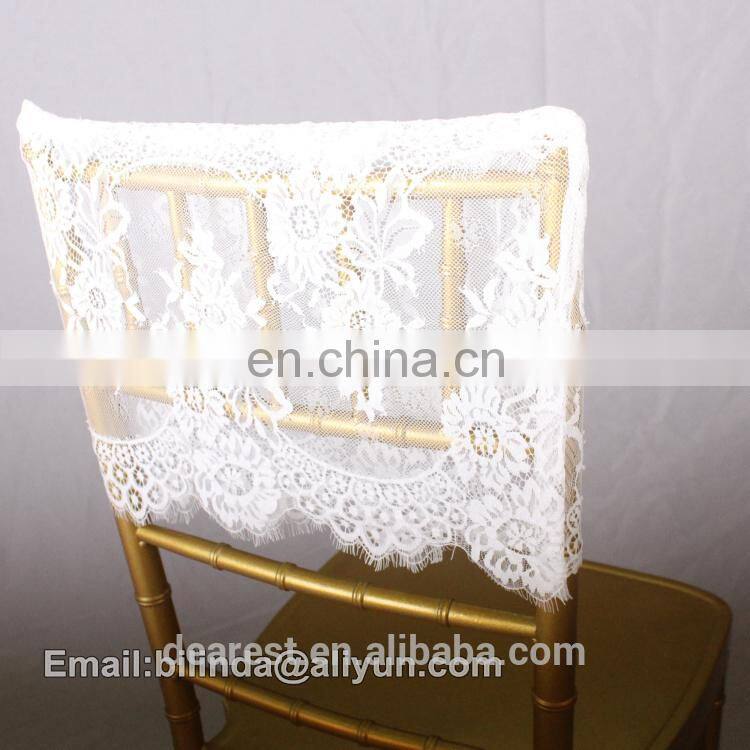 lace chair cap, Chiavari chair sash,black and white wedding chair decoration