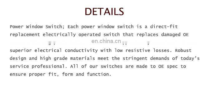 25401-4M501 Electric Power Window Master Switch Left Drive For Nissan N16 SR20