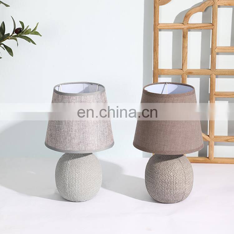 Good choose cheap price Nordic style custom ceramic base brown small table lamps for hotel home