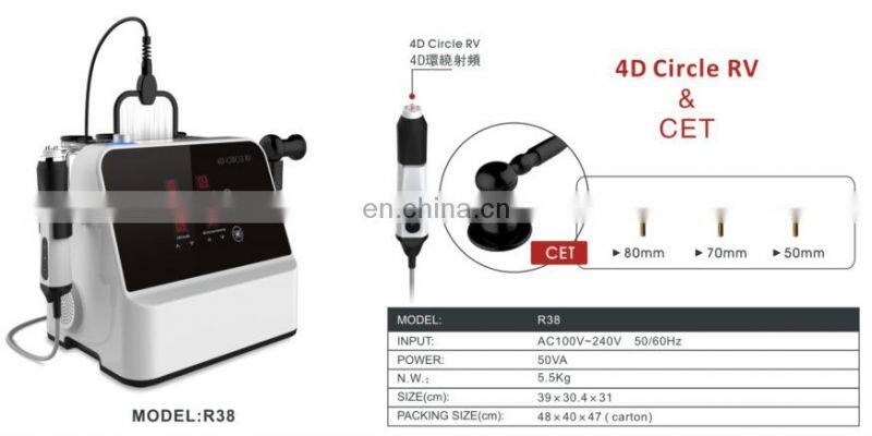 2019 Newest radio frequency beauty machine r38 cet multi-polar rf for tighten skin wrinkle removal and weight loss
