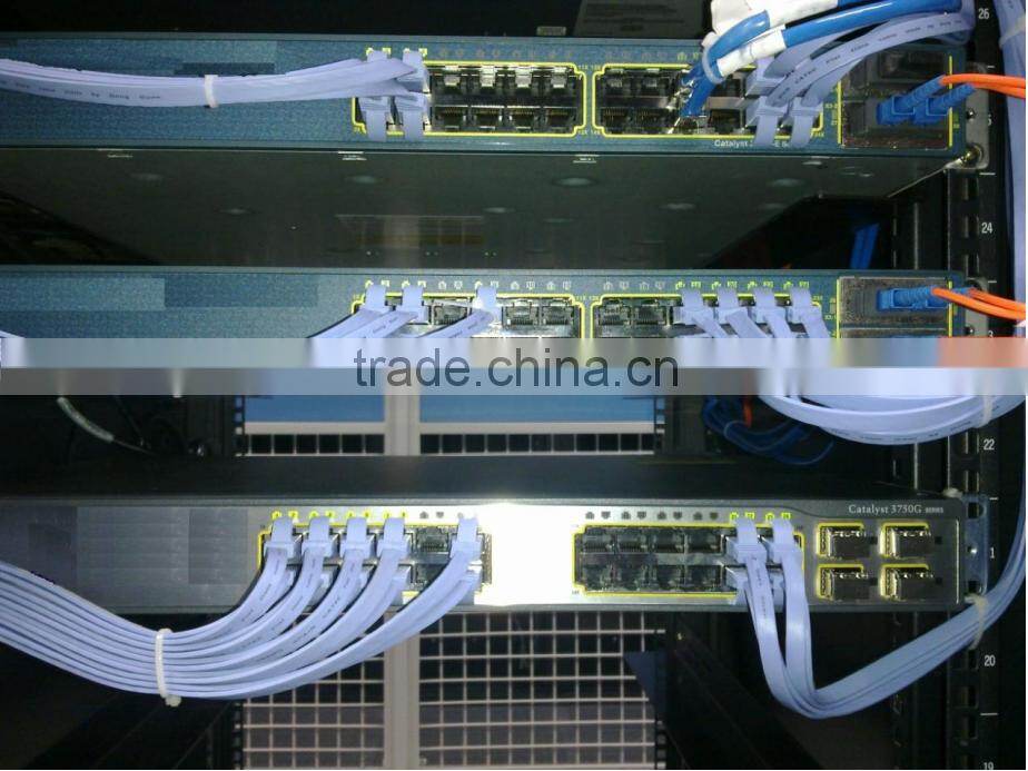 1 FT 600MHZ CAT6A Ethernet cat6a Flat Patch Cable ribbon cable black / blue factory price