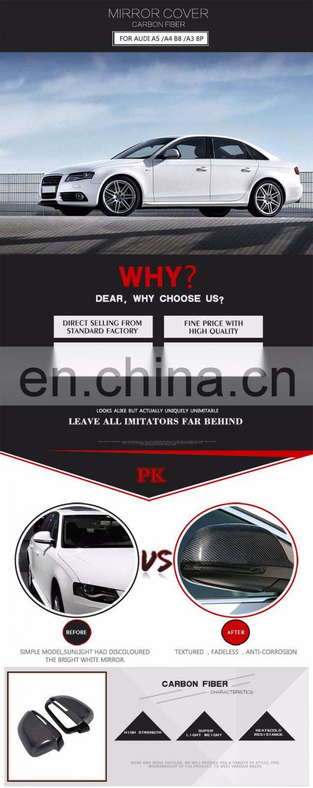 Full Replacement Carbon Fiber Mirror Cap for Audi A4 B8 S4 RS4 08-10